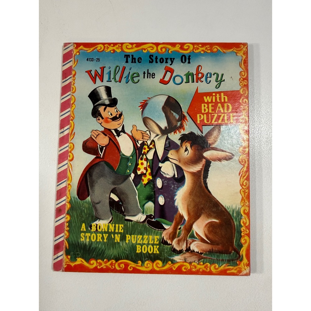 Vintage The Story of Willie the Donkey Bonnie Story N Puzzle Book 1950s 4133-25